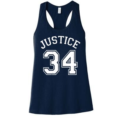 Justice 34 Counts Conviction Trump Women's Racerback Tank