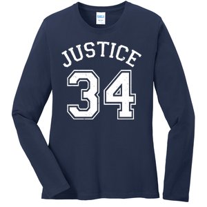 Justice 34 Counts Conviction Trump Ladies Long Sleeve Shirt