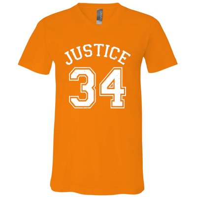 Justice 34 Counts Conviction Trump V-Neck T-Shirt