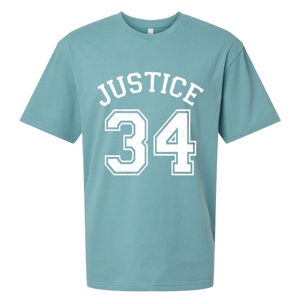 Justice 34 Counts Conviction Trump Sueded Cloud Jersey T-Shirt