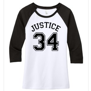 Justice 34 Counts Conviction Trump Women's Tri-Blend 3/4-Sleeve Raglan Shirt