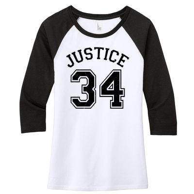 Justice 34 Counts Conviction Trump Women's Tri-Blend 3/4-Sleeve Raglan Shirt