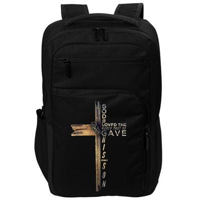 John 3:16 Christian Cross Bible Impact Tech Backpack