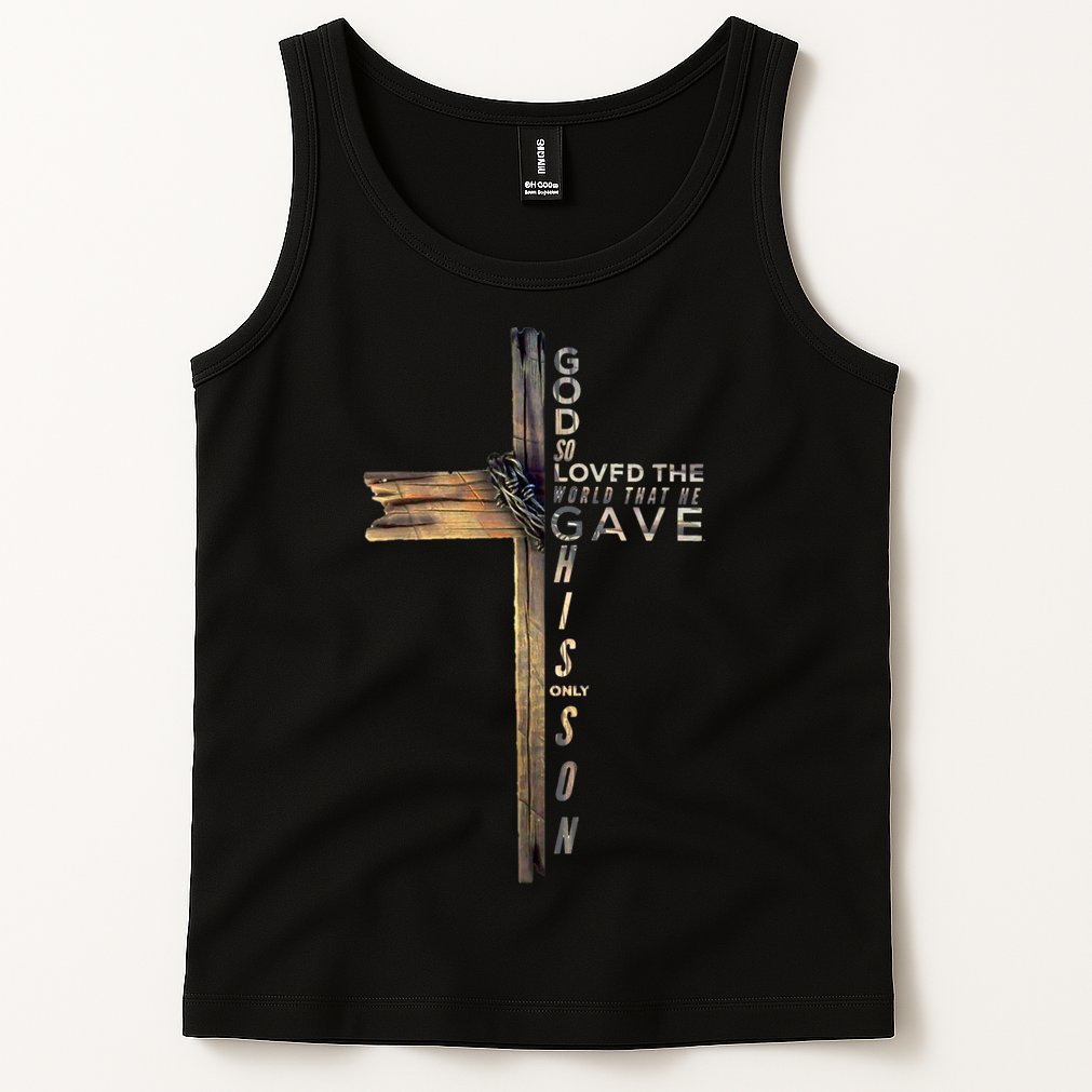 John 3:16 Christian Cross Bible Tank Top