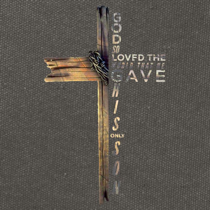 John 3:16 Christian Cross Bible Cotton Canvas Backpack