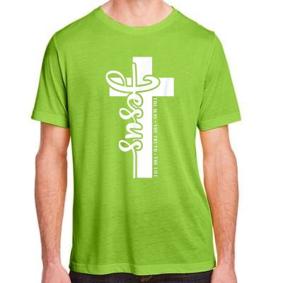 John 3:16 Christian Cross Bible Quote Adult ChromaSoft Performance T-Shirt