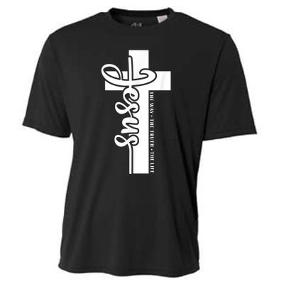 John 3:16 Christian Cross Bible Quote Cooling Performance Crew T-Shirt