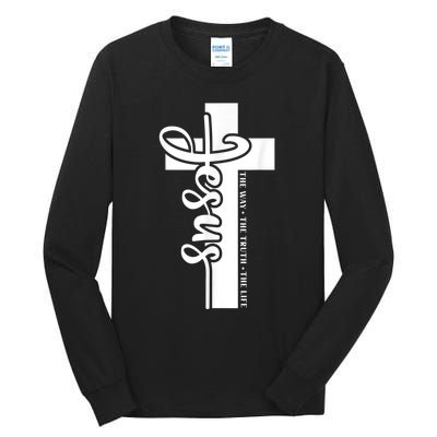 John 3:16 Christian Cross Bible Quote Tall Long Sleeve T-Shirt