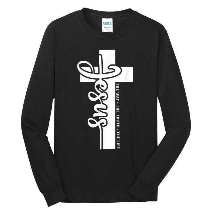 John 3:16 Christian Cross Bible Quote Tall Long Sleeve T-Shirt