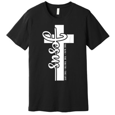 John 3:16 Christian Cross Bible Quote Premium T-Shirt