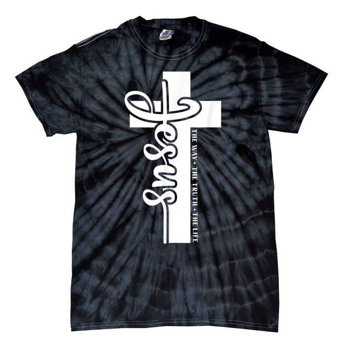 John 3:16 Christian Cross Bible Quote Tie-Dye T-Shirt