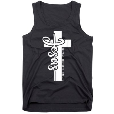 John 3:16 Christian Cross Bible Quote Tank Top