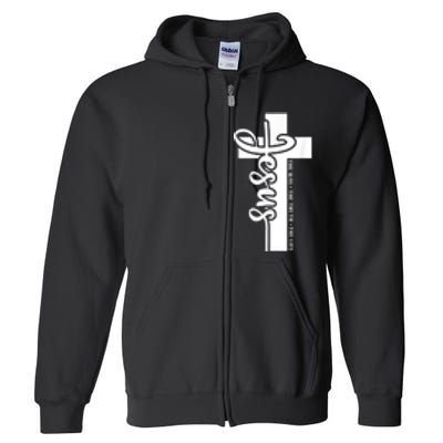 John 3:16 Christian Cross Bible Quote Full Zip Hoodie