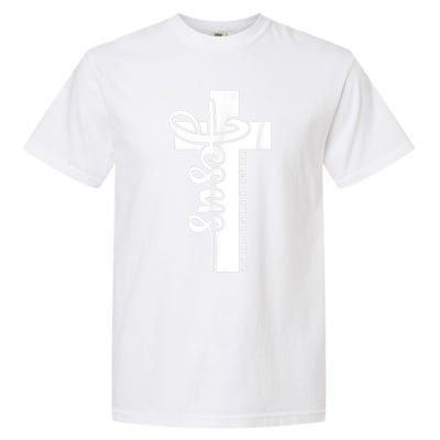 John 3:16 Christian Cross Bible Quote Garment-Dyed Heavyweight T-Shirt