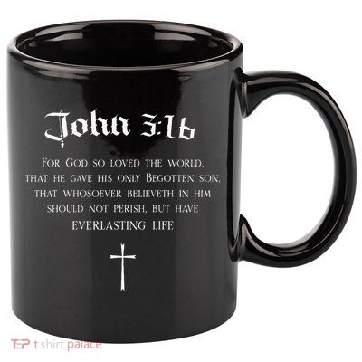 John 316 Christian Bible Verse Wwjd Religious Back Design 11oz C Handle Ceramic Mug
