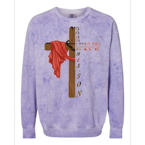 John 3:16 Christian Cross Bible Colorblast Crewneck Sweatshirt