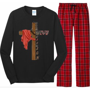 John 3:16 Christian Cross Bible Long Sleeve Pajama Set