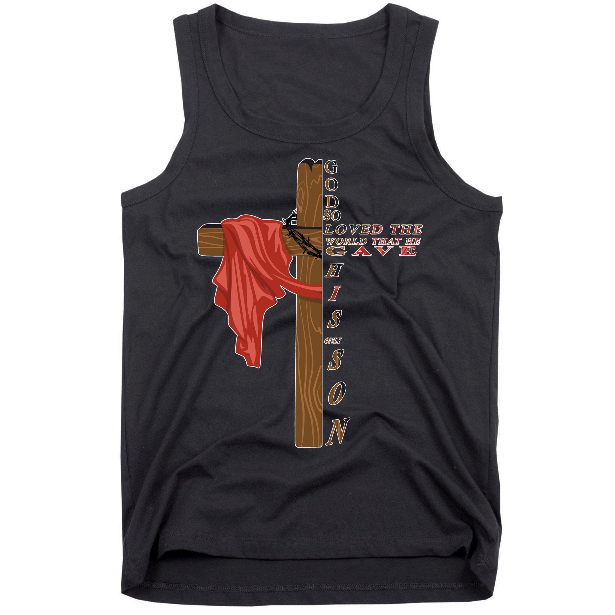 John 3:16 Christian Cross Bible Tank Top