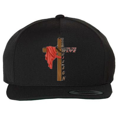 John 3:16 Christian Cross Bible Wool Snapback Cap