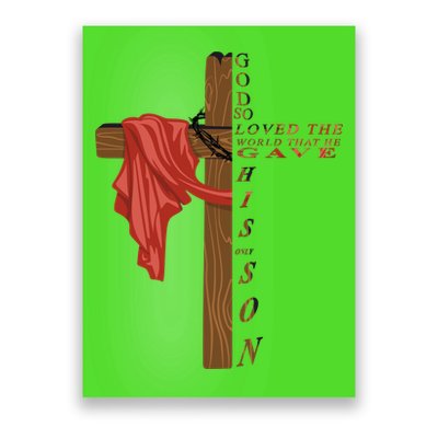 John 3:16 Christian Cross Bible Poster