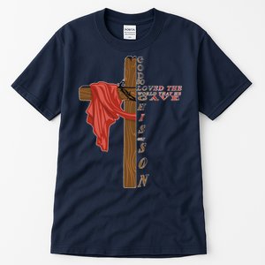 John 3:16 Christian Cross Bible Tall T-Shirt