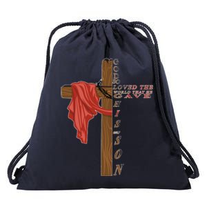 John 3:16 Christian Cross Bible Drawstring Bag