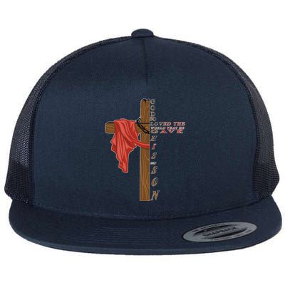 John 3:16 Christian Cross Bible Flat Bill Trucker Hat