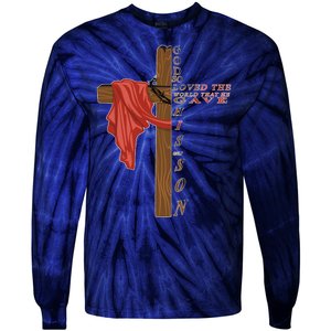 John 3:16 Christian Cross Bible Tie-Dye Long Sleeve Shirt