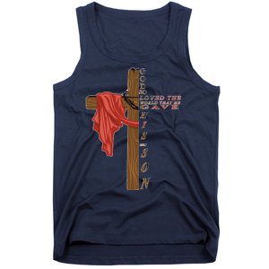 John 3:16 Christian Cross Bible Tank Top