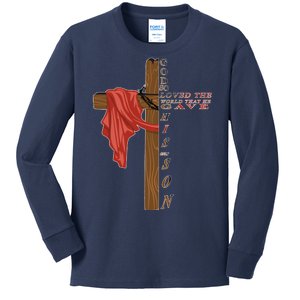 John 3:16 Christian Cross Bible Kids Long Sleeve Shirt