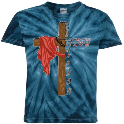 John 3:16 Christian Cross Bible Kids Tie-Dye T-Shirt