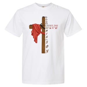 John 3:16 Christian Cross Bible Garment-Dyed Heavyweight T-Shirt