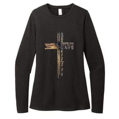 John 3:16 Christian Cross Bible Gift Womens CVC Long Sleeve Shirt