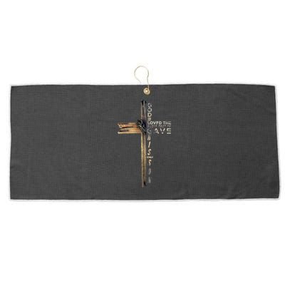 John 3:16 Christian Cross Bible Gift Large Microfiber Waffle Golf Towel