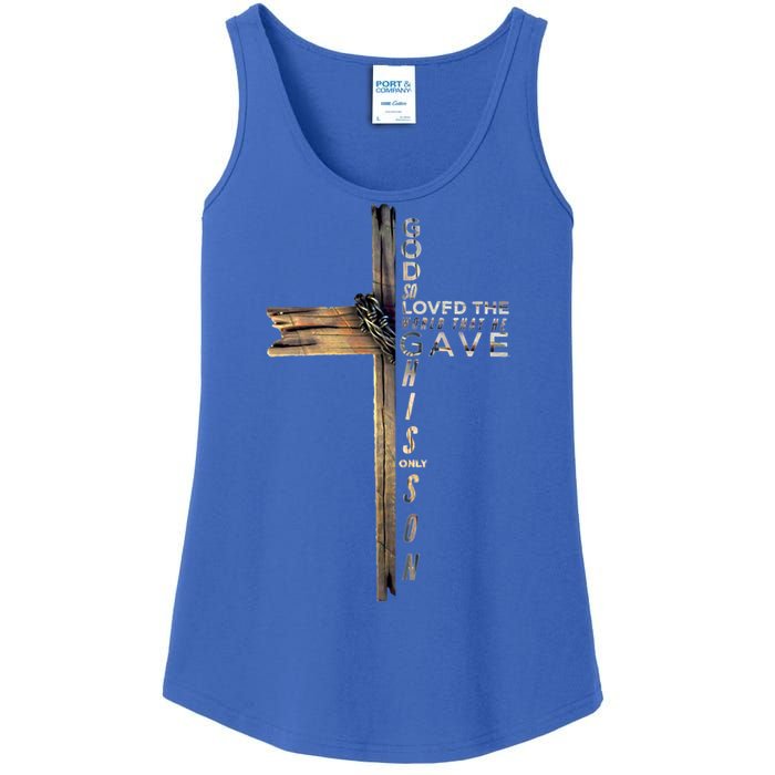 John 3:16 Christian Cross Bible Gift Ladies Essential Tank