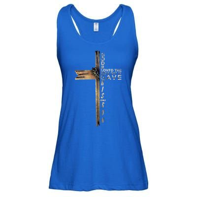 John 3:16 Christian Cross Bible Gift Ladies Essential Flowy Tank