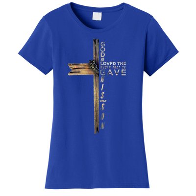 John 3:16 Christian Cross Bible Gift Women's T-Shirt