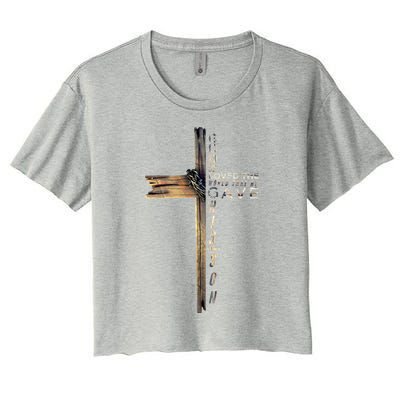 John 3:16 Christian Cross Bible Gift Women's Crop Top Tee