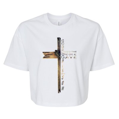 John 3:16 Christian Cross Bible Gift Bella+Canvas Jersey Crop Tee