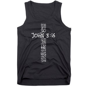 John 316 Christian Cross Religious Bible Verse Gifts Tank Top