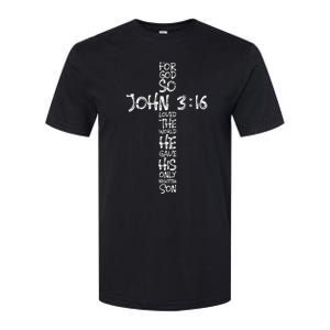 John 316 Christian Cross Religious Bible Verse Gifts Softstyle CVC T-Shirt