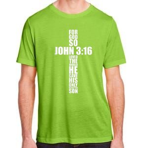 John 3:16 Christian Cross Saying Religious Bible Verse Gifts Adult ChromaSoft Performance T-Shirt