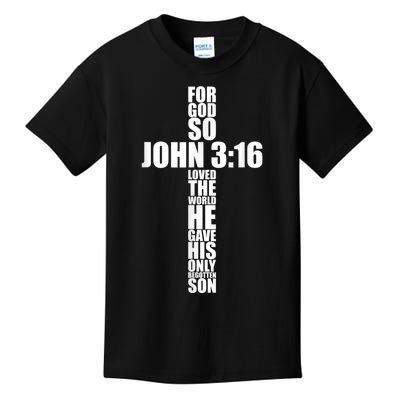 John 3:16 Christian Cross Saying Religious Bible Verse Gifts Kids T-Shirt