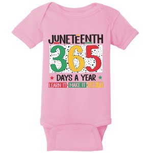 Juneteenth 365 Days A Year Learn It Baby Bodysuit