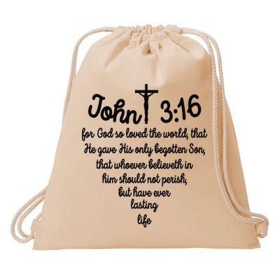John 316 For God So Loved The World Jesus Christian Drawstring Bag
