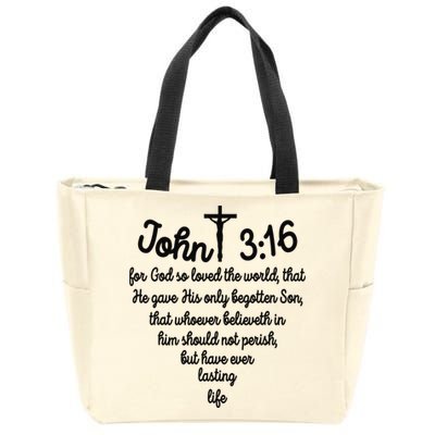 John 316 For God So Loved The World Jesus Christian Zip Tote Bag