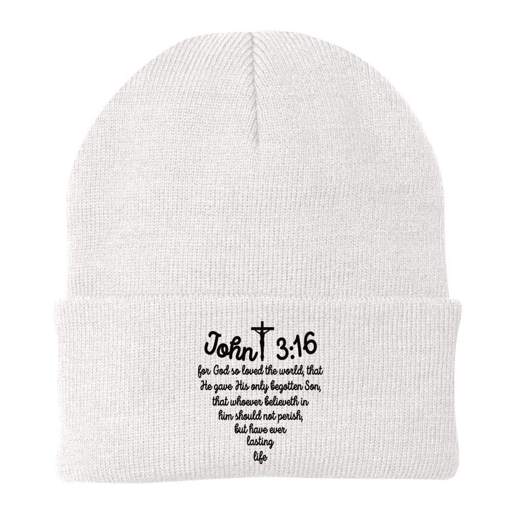John 316 For God So Loved The World Jesus Christian Beanie