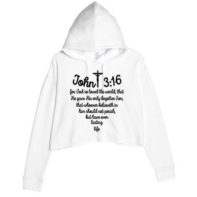 John 316 For God So Loved The World Jesus Christian Crop Fleece Hoodie