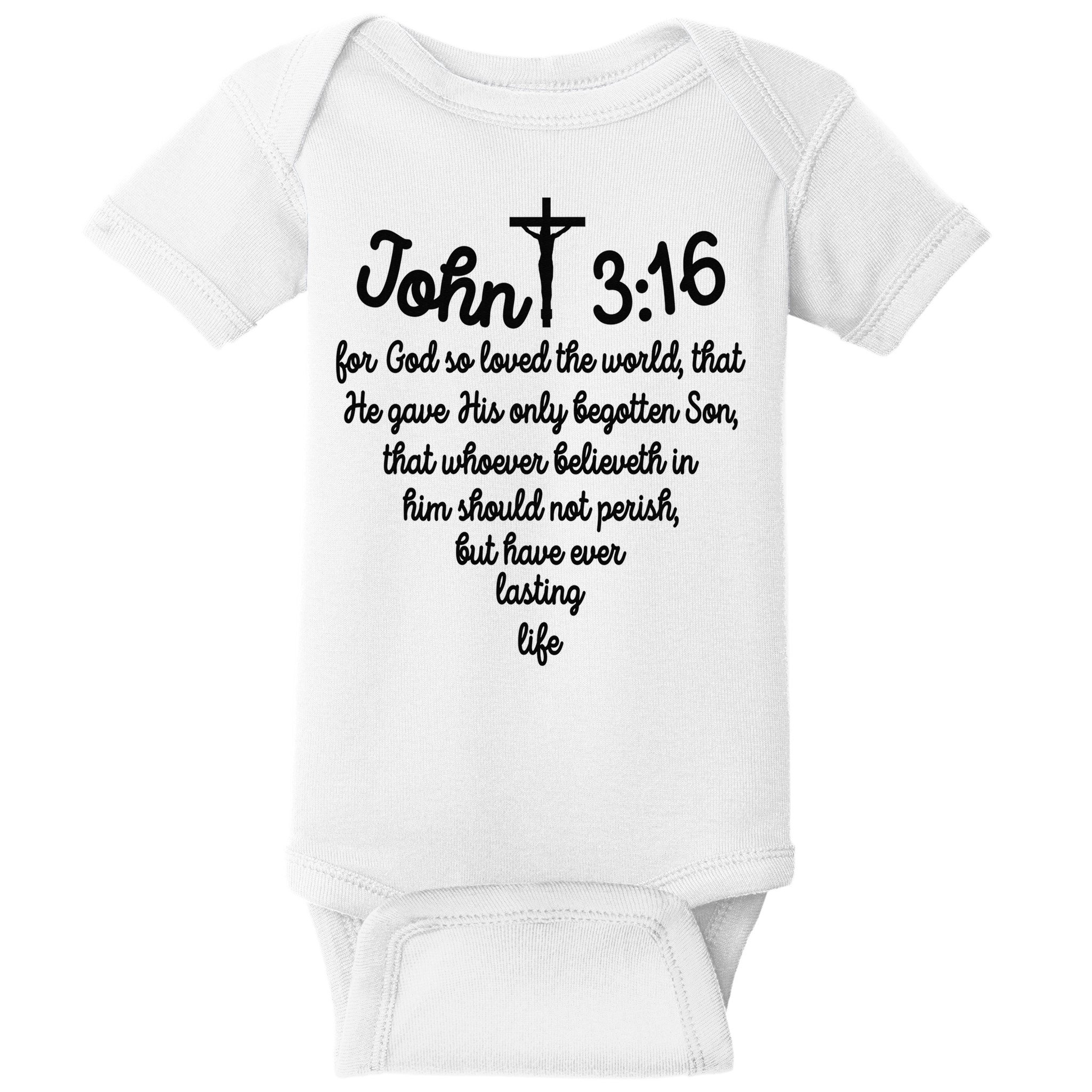 John 316 For God So Loved The World Jesus Christian Baby Bodysuit