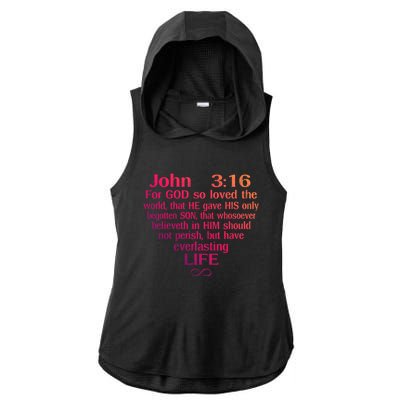 John 3:16 God Loves You Religious Motivational Inspired Great Gift Ladies PosiCharge Tri-Blend Wicking Draft Hoodie Tank